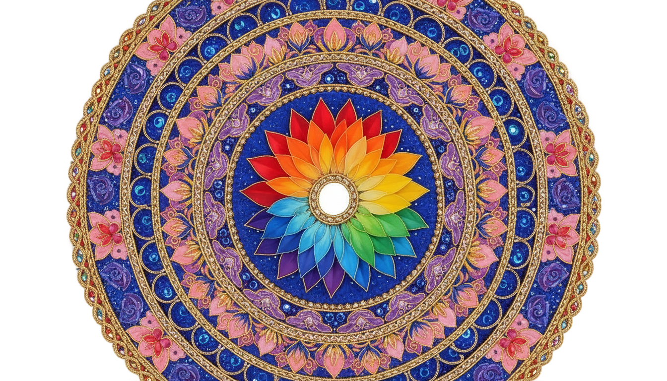 colorful mandala art png PNG transparent background
