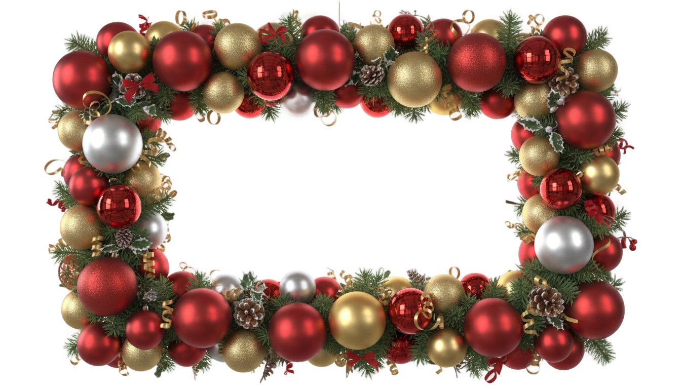 christmas ornament border png PNG transparent background