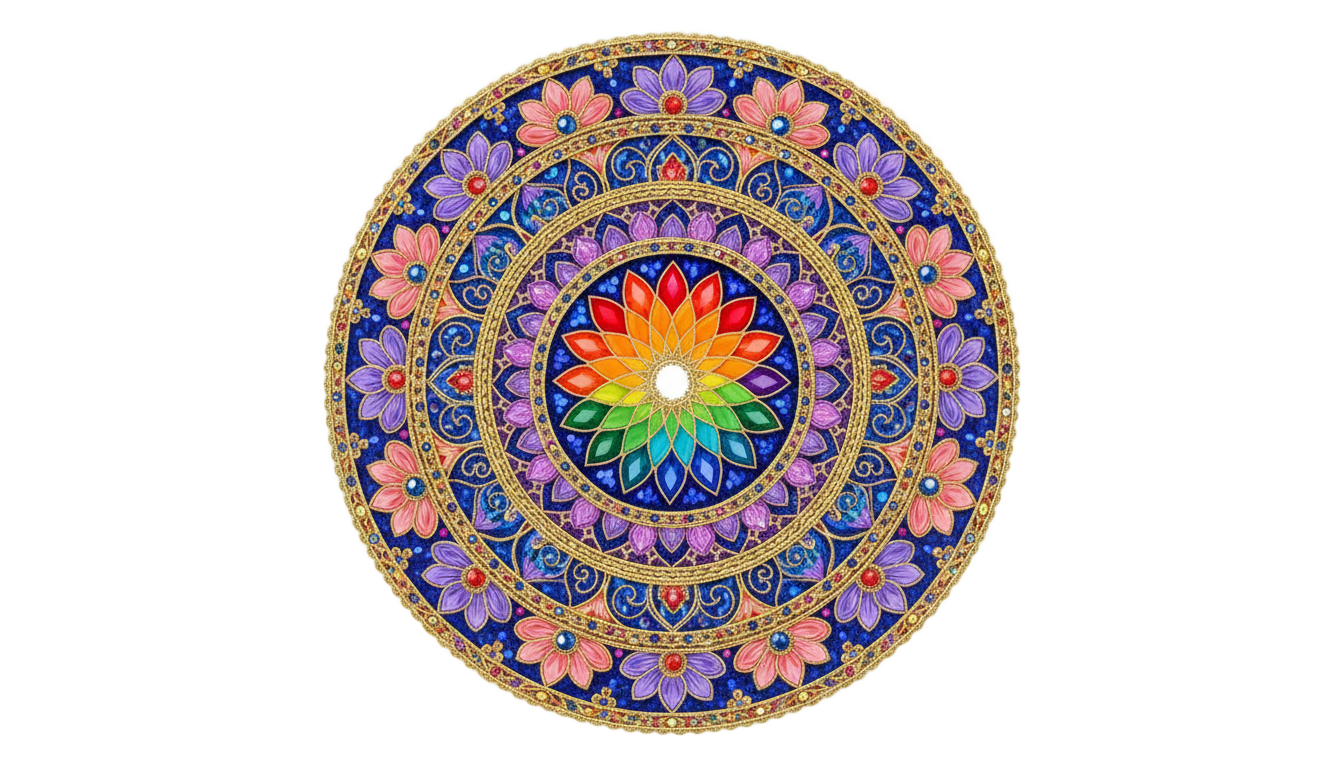 colorful mandala art png PNG transparent background
