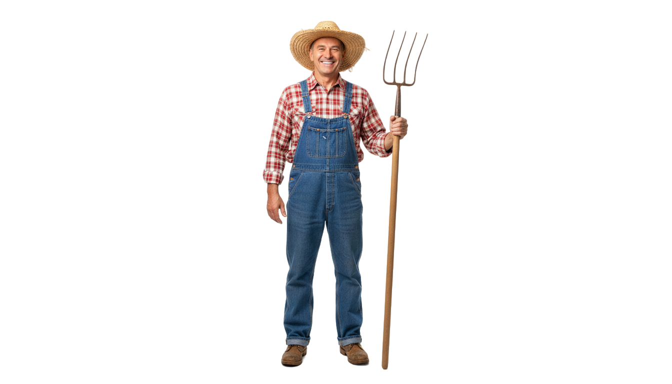 happy farmer png PNG transparent background