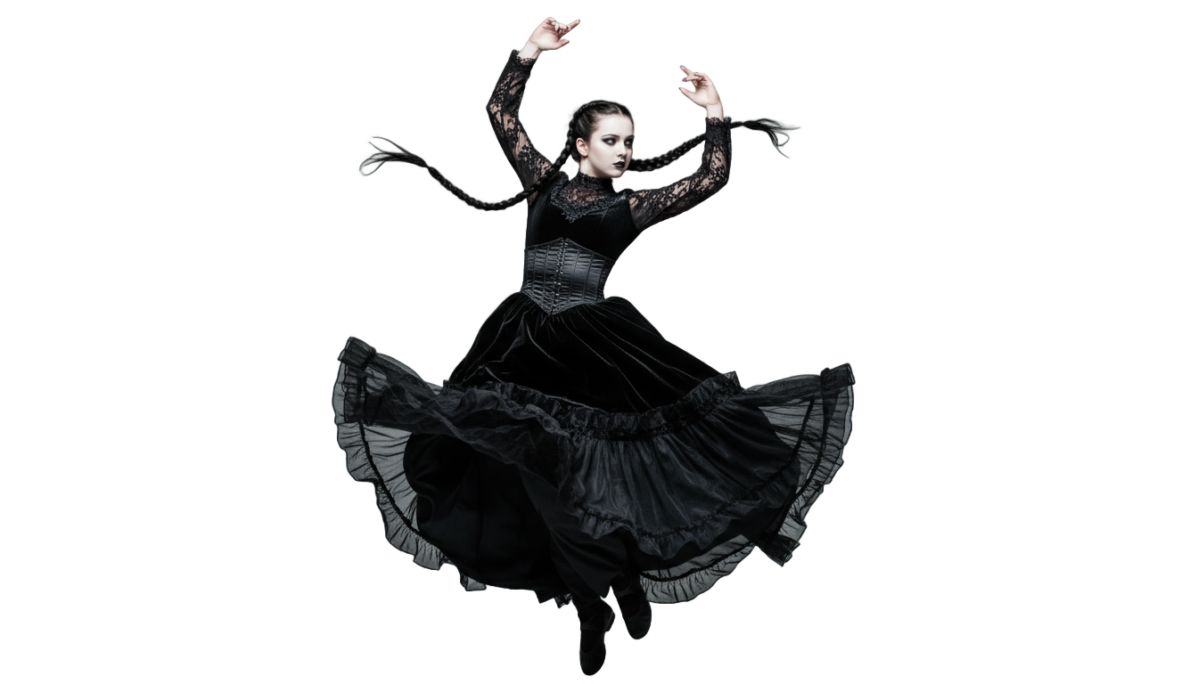 wednesday dancing queen png PNG transparent background