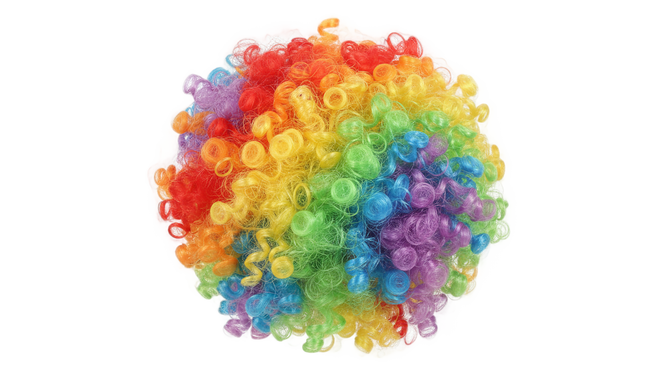 rainbow clown wig png PNG transparent background