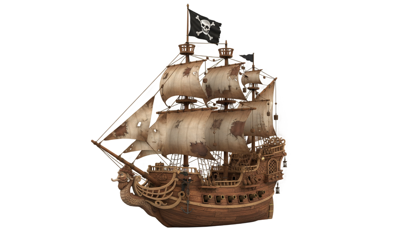 pirate ship png cartoon PNG transparent background