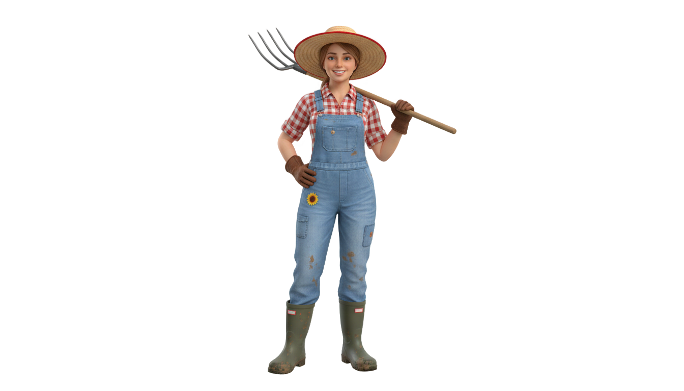 female farmer clipart png PNG transparent background