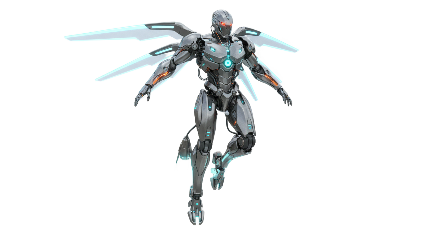 flying robot png PNG transparent background