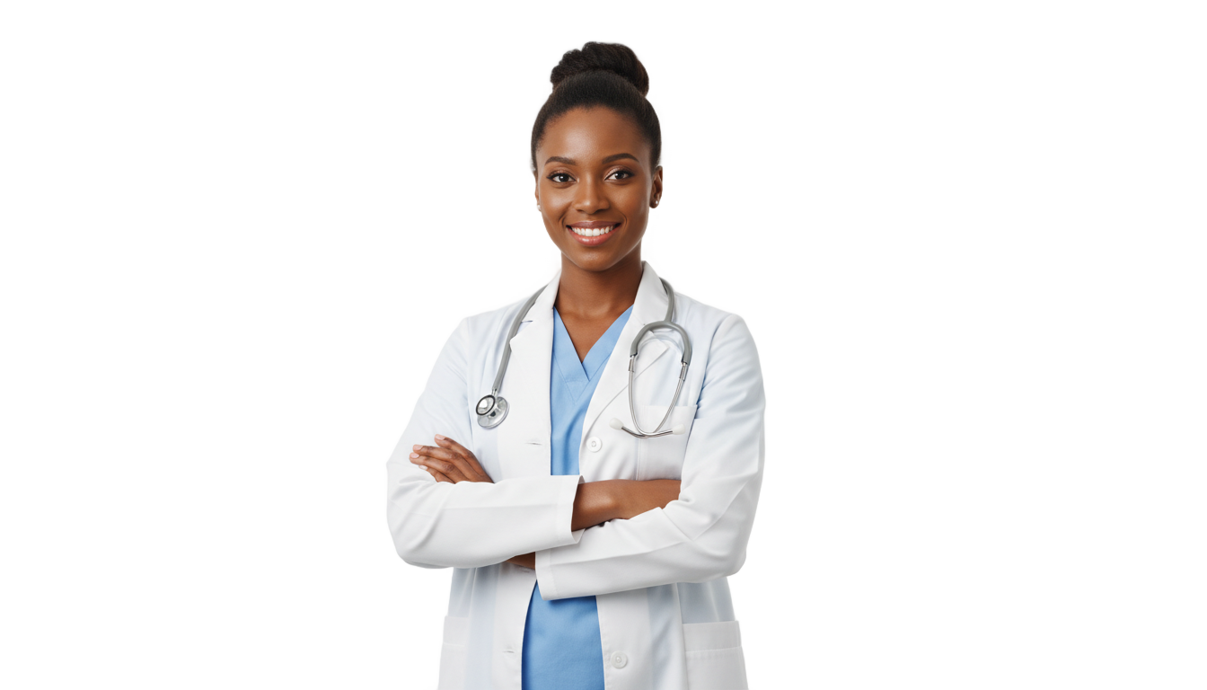 african doctor png PNG transparent background