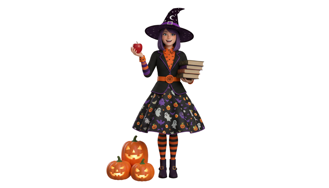 halloween teacher png PNG transparent background