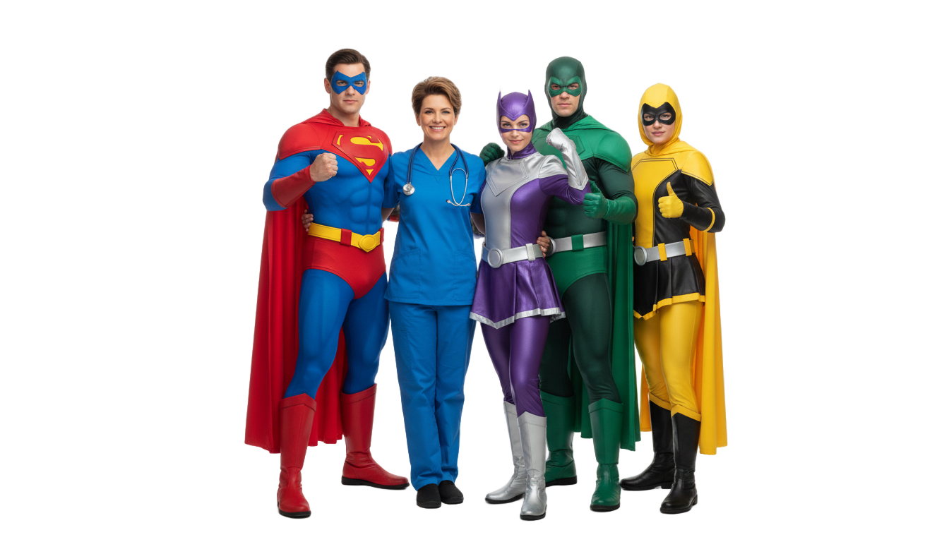 nurse and superheroes png PNG transparent background