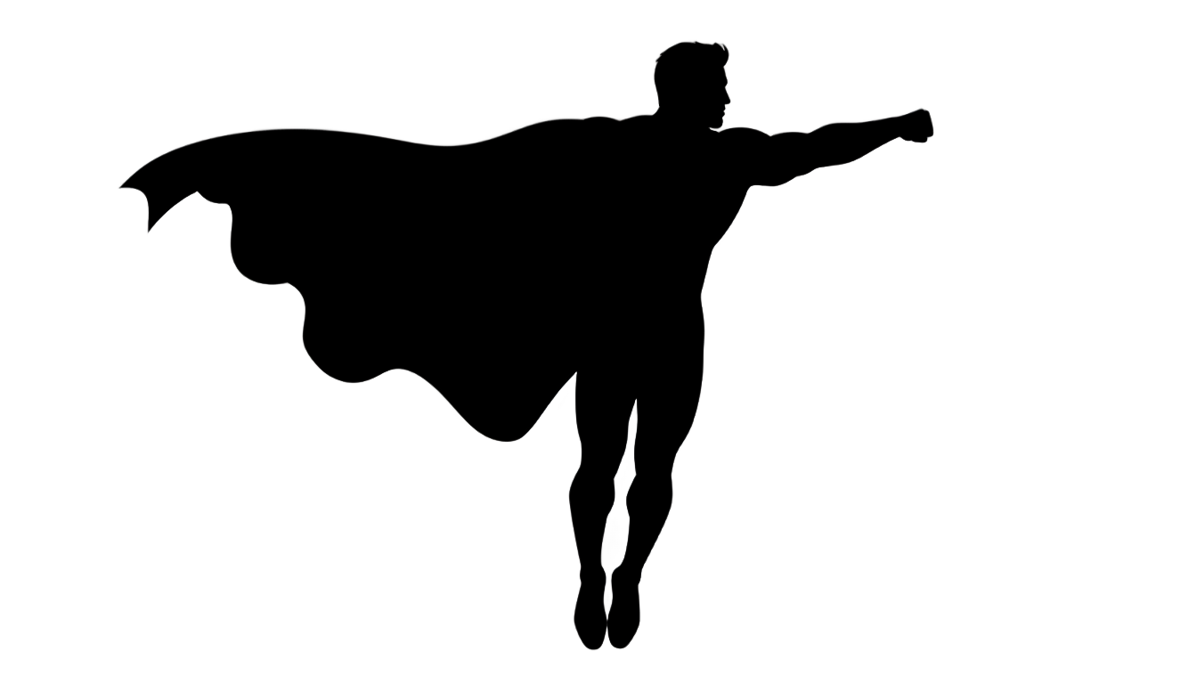 flying superhero silhouette png PNG transparent background