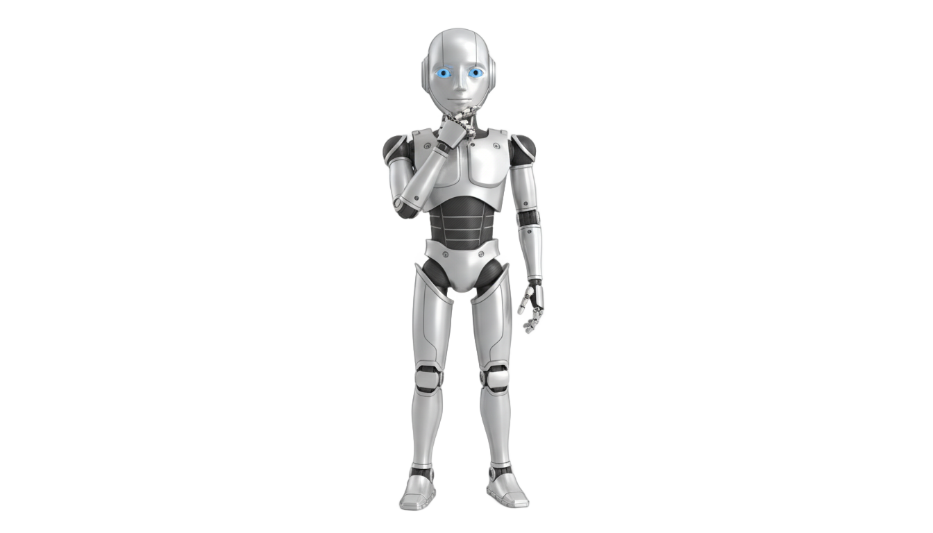 thinking robot png PNG transparent background