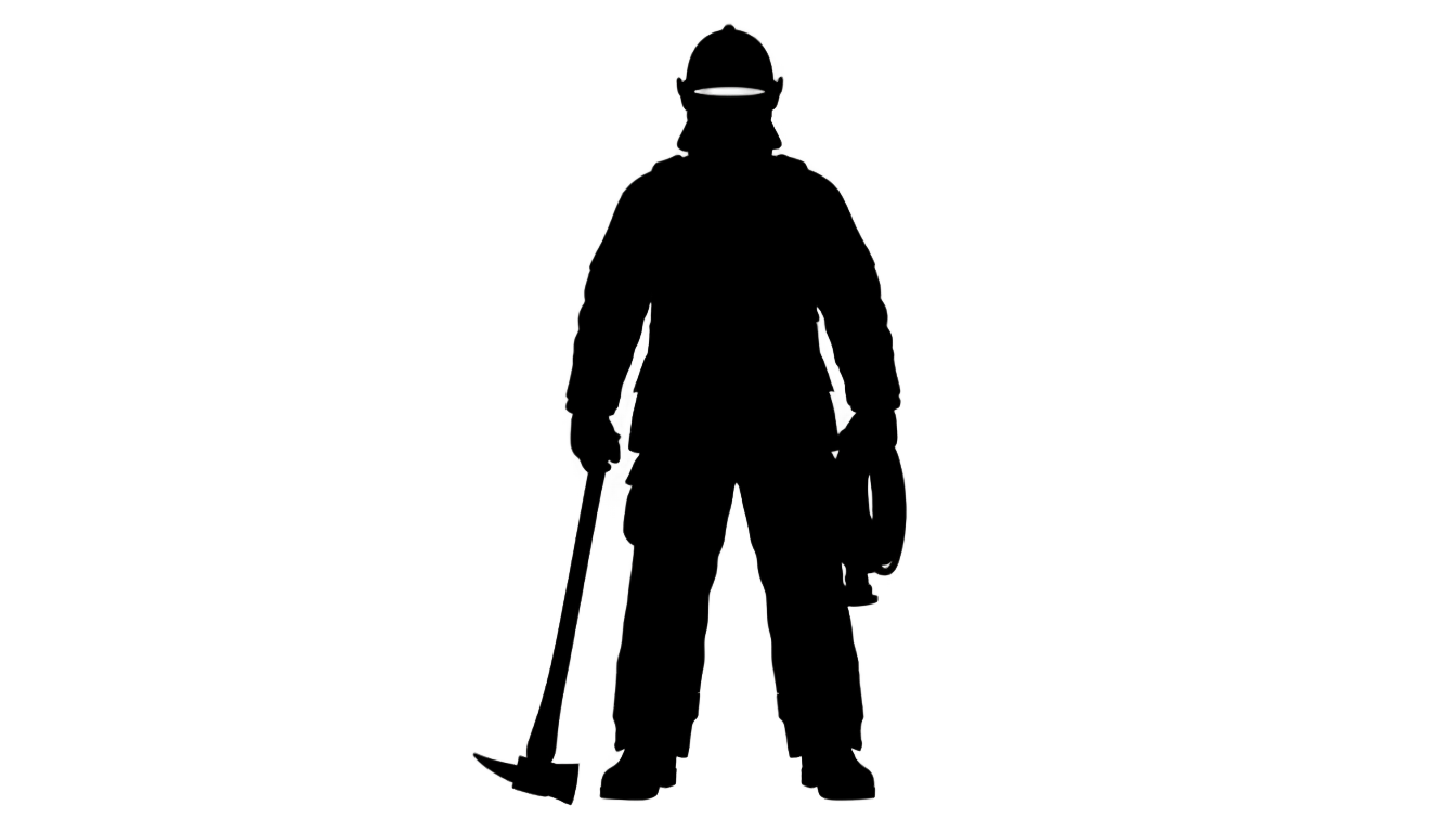 firefighter silhouette png PNG transparent background