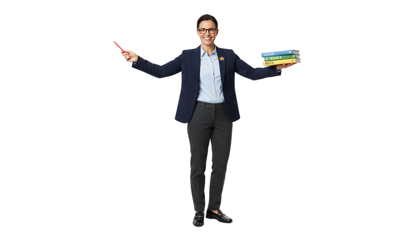 english teacher png PNG transparent background