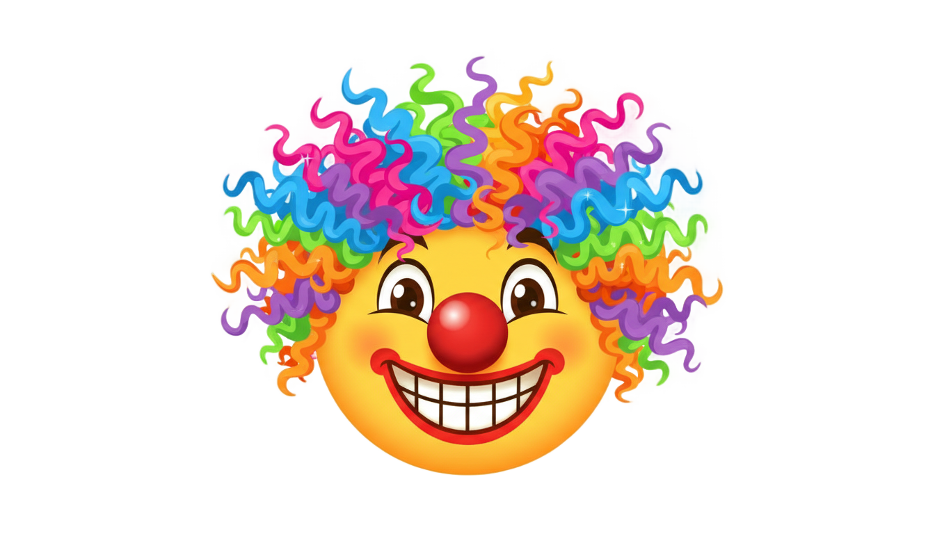 clown emoji png green screen PNG transparent background