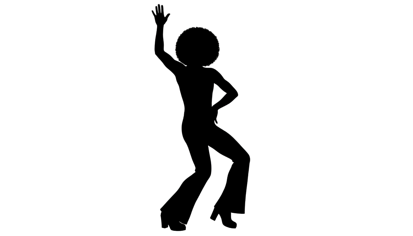 disco dancer silhouette png PNG transparent background
