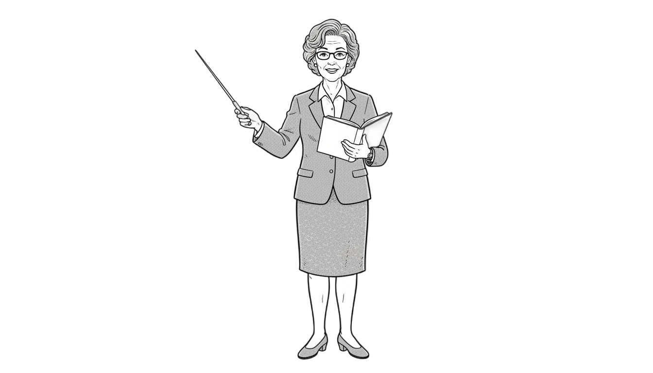 teacher png black and white PNG transparent background