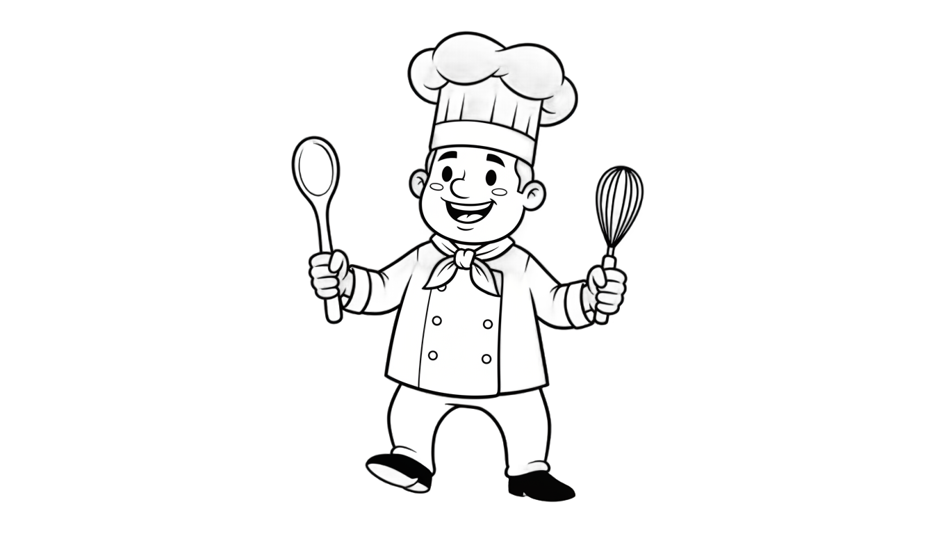 chef clipart black and white png PNG transparent background
