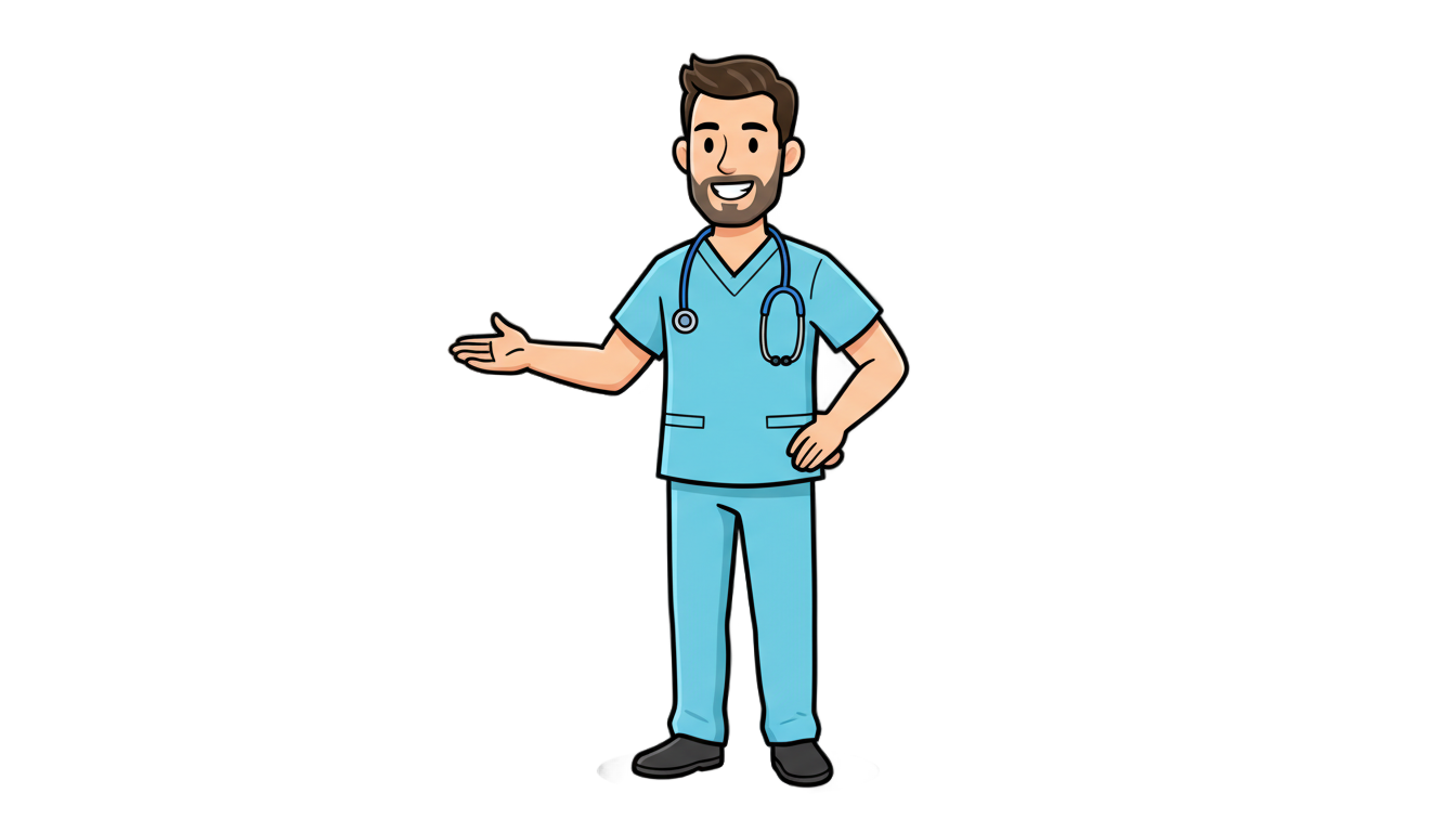 male nurse cartoon png PNG transparent background
