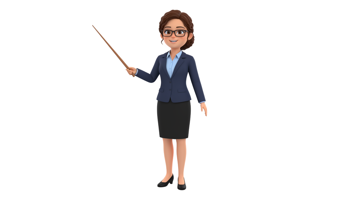 female teacher cartoon png PNG transparent background