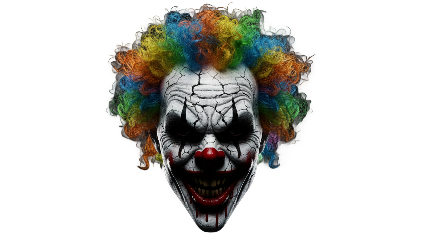 scary clown face png PNG transparent background