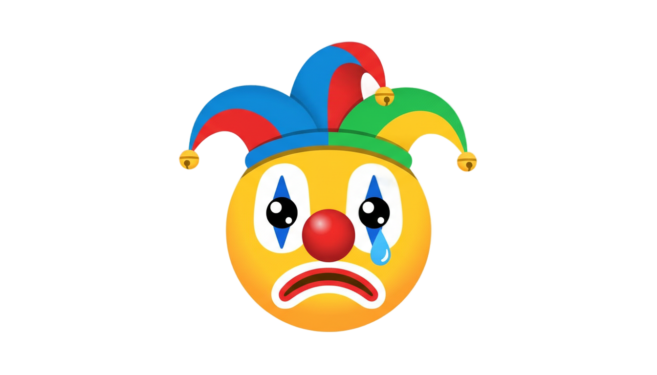 sad clown emoji png PNG transparent background