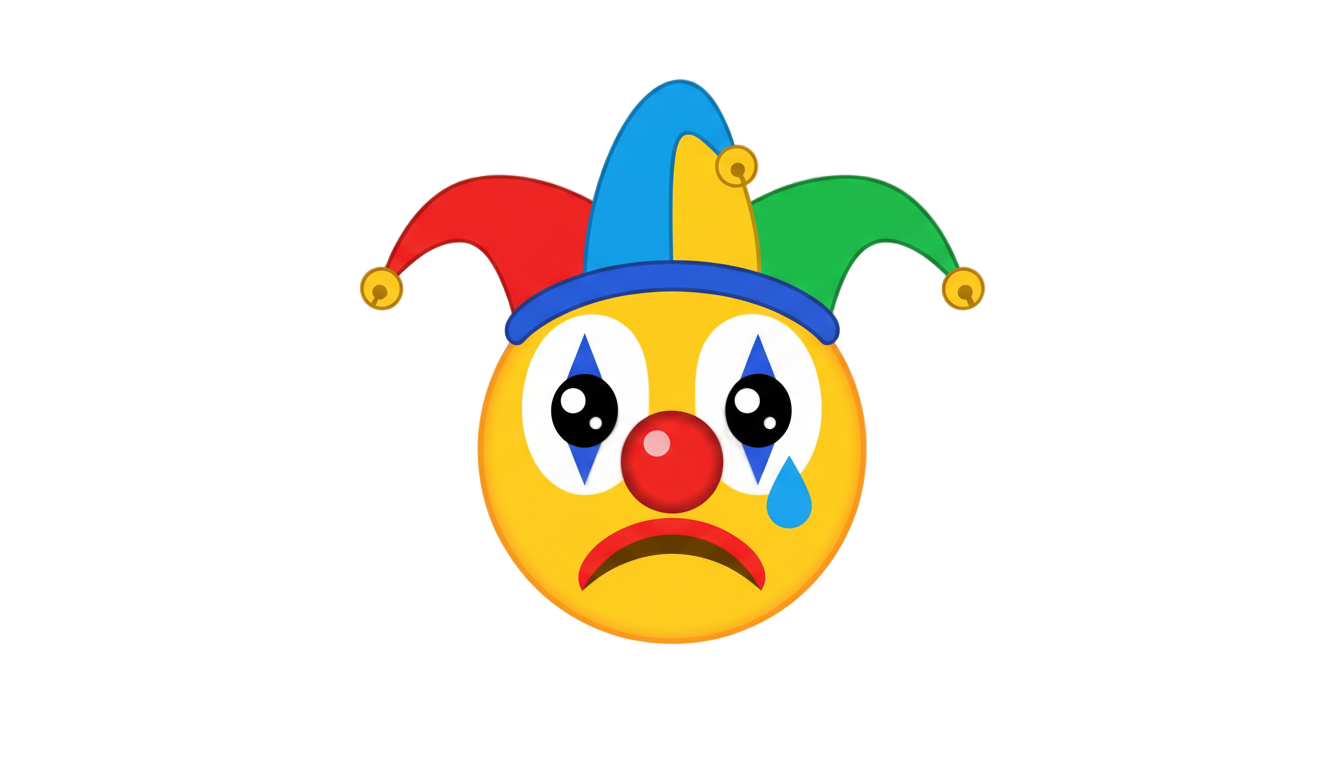 sad clown emoji png PNG transparent background
