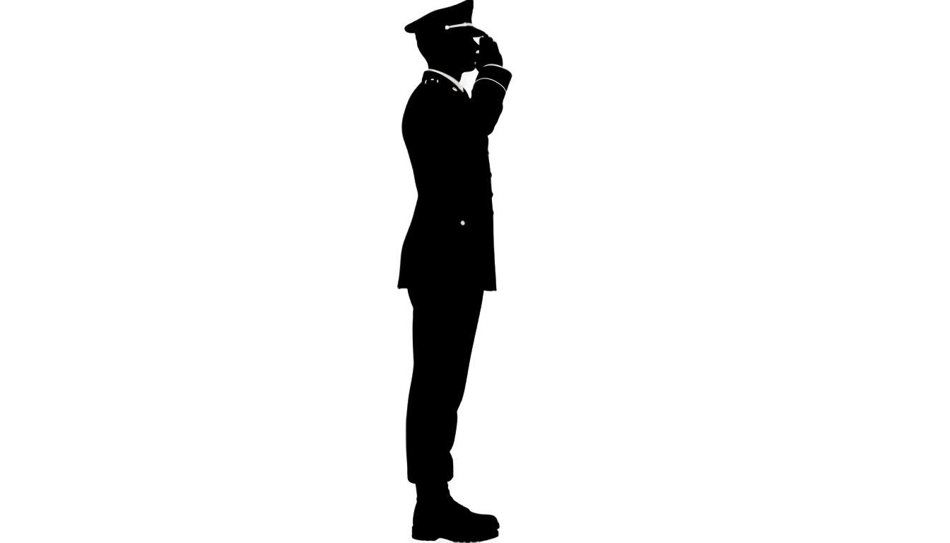 soldier salute silhouette png PNG transparent background