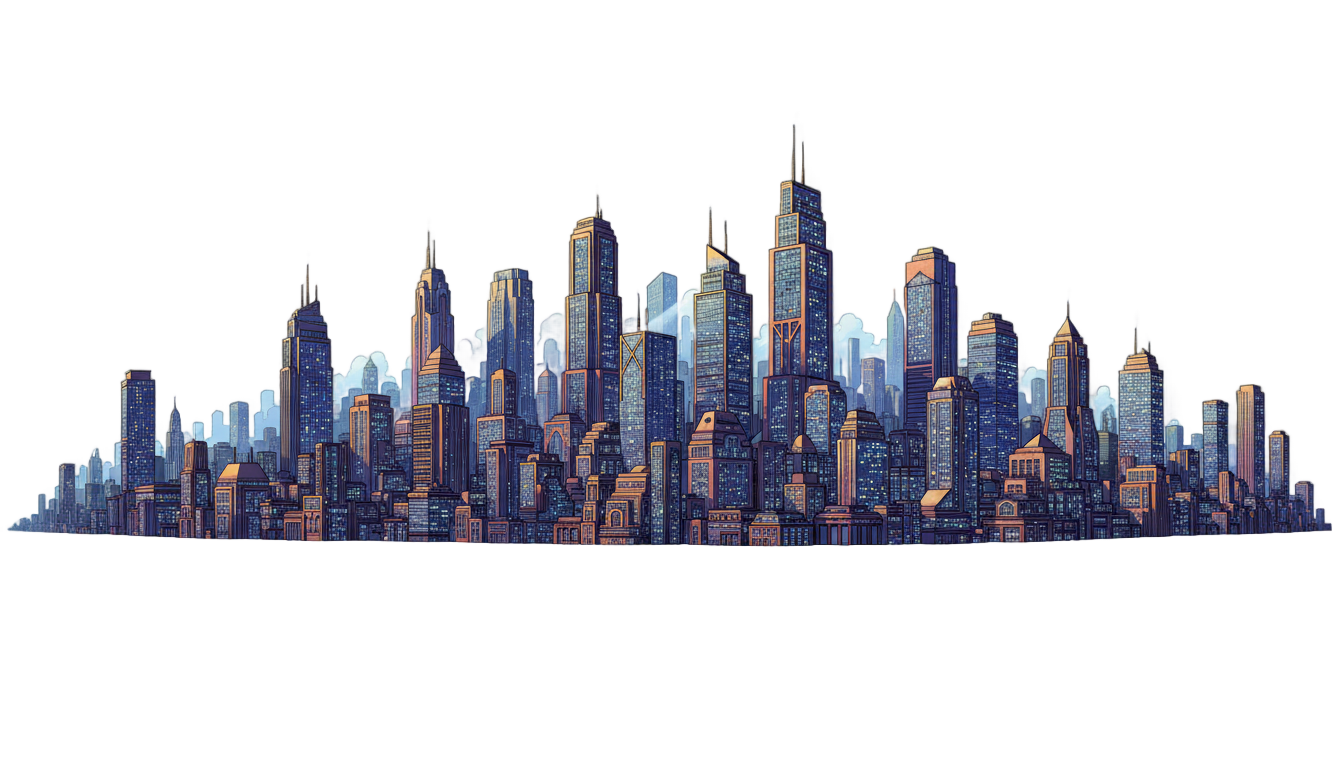 superhero city background png PNG transparent background