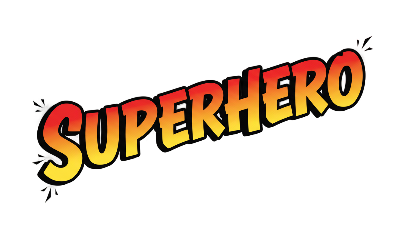 superhero word png PNG transparent background