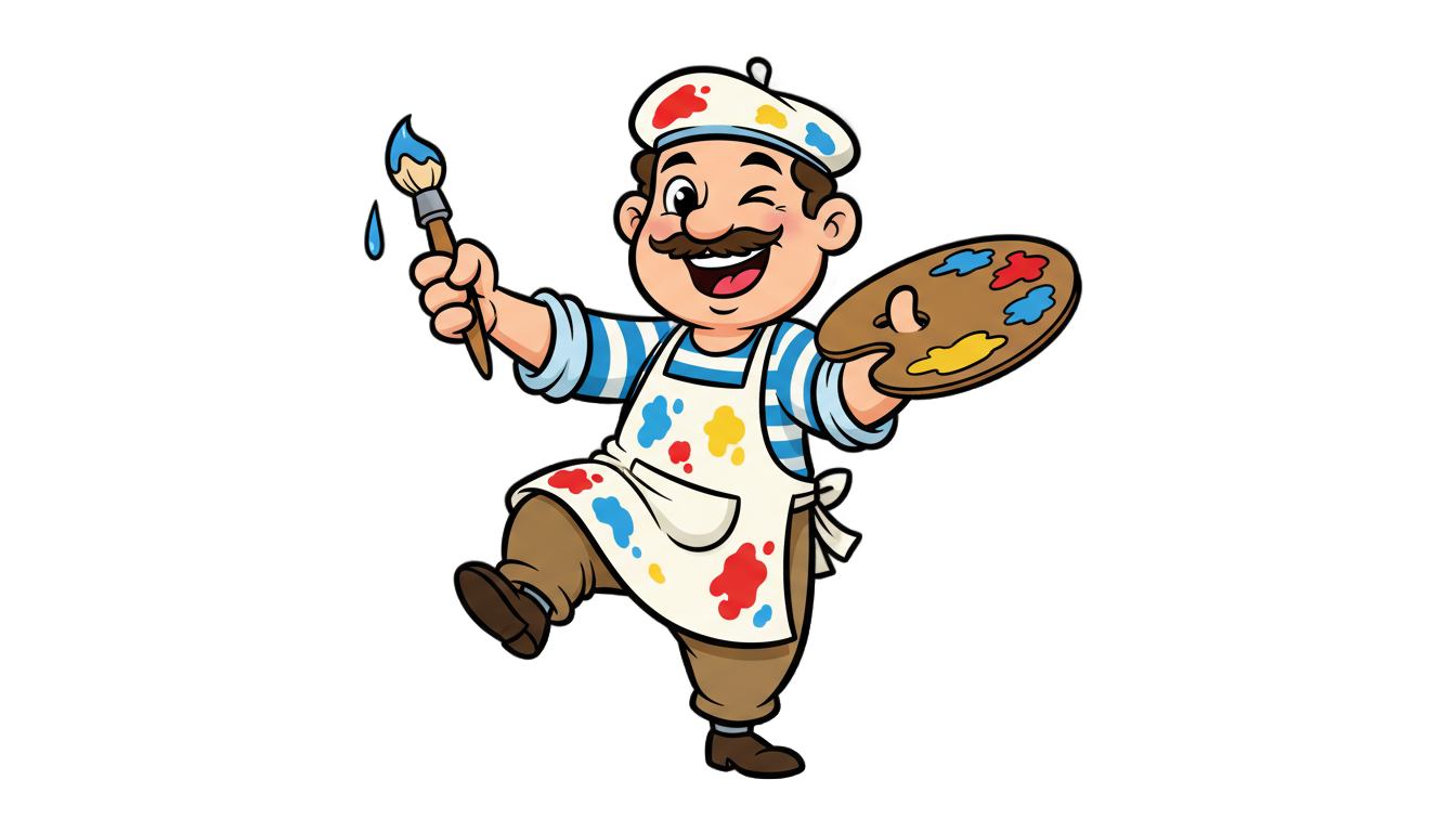 artist cartoon png PNG transparent background