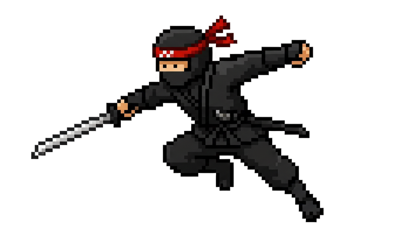 ninja pixel art png PNG transparent background