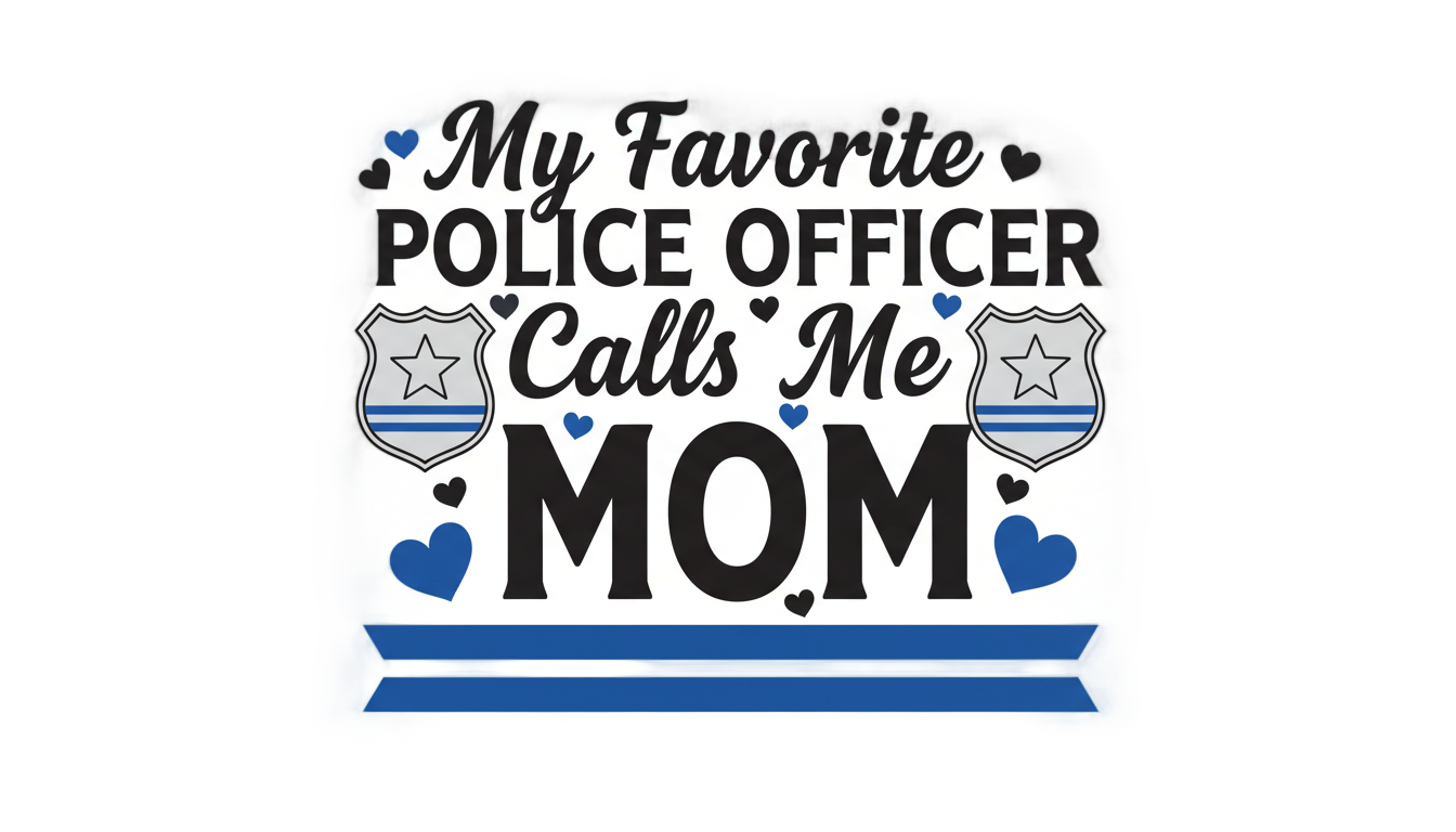 my favorite police officer calls me mom png PNG transparent background