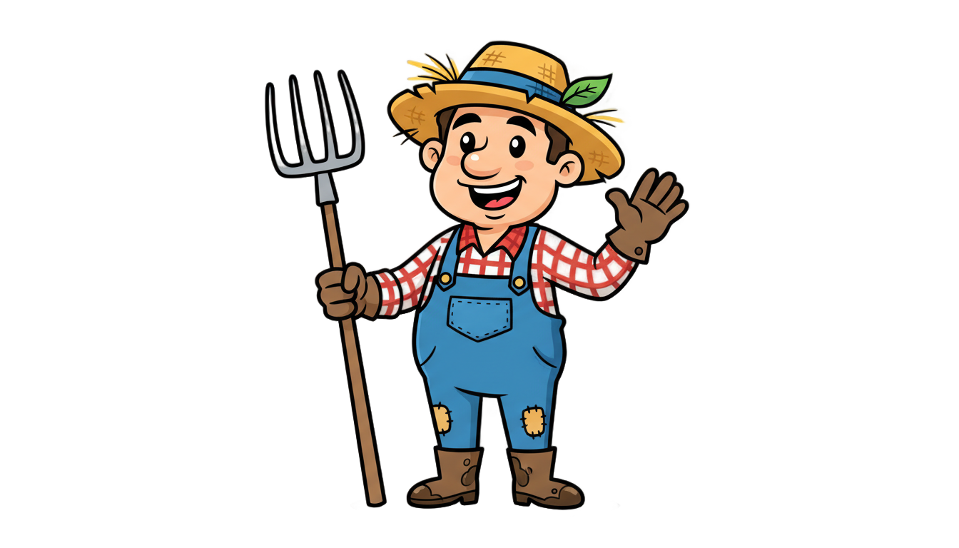 animated farmer png PNG transparent background