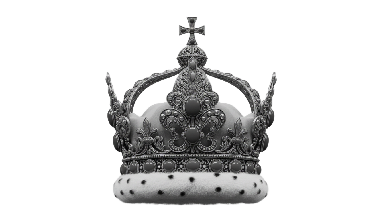 king crown png black and white PNG transparent background