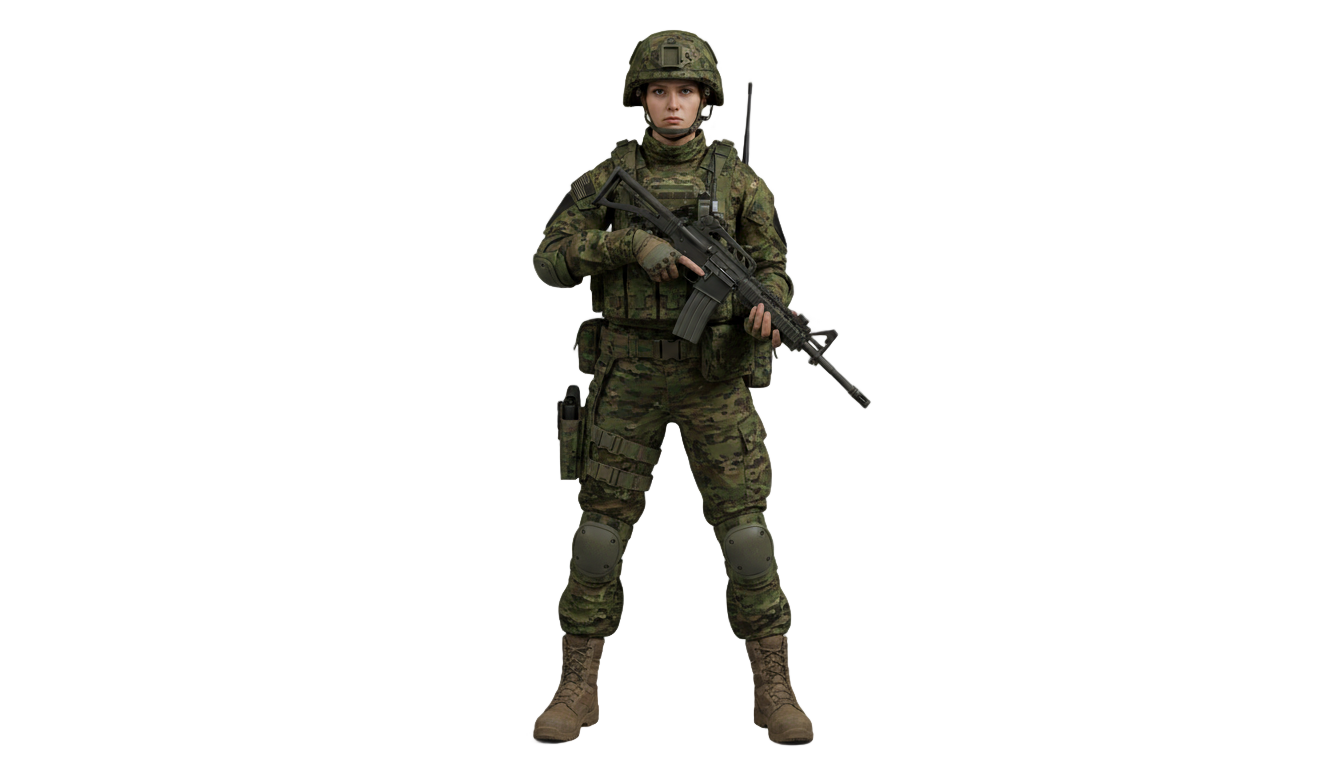 female soldier png PNG transparent background