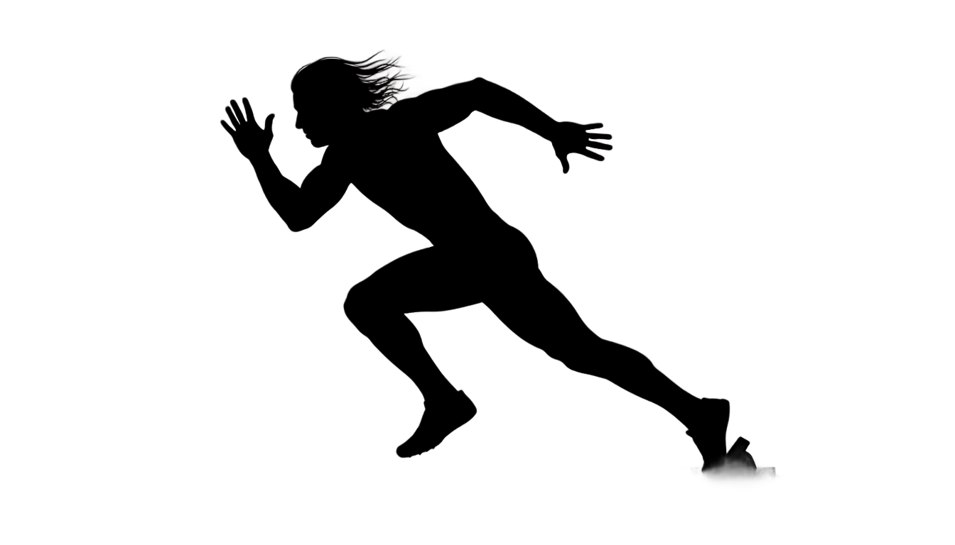 athlete running silhouette png PNG transparent background