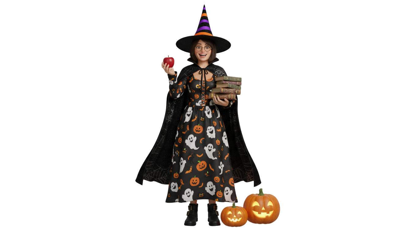 halloween teacher png PNG transparent background