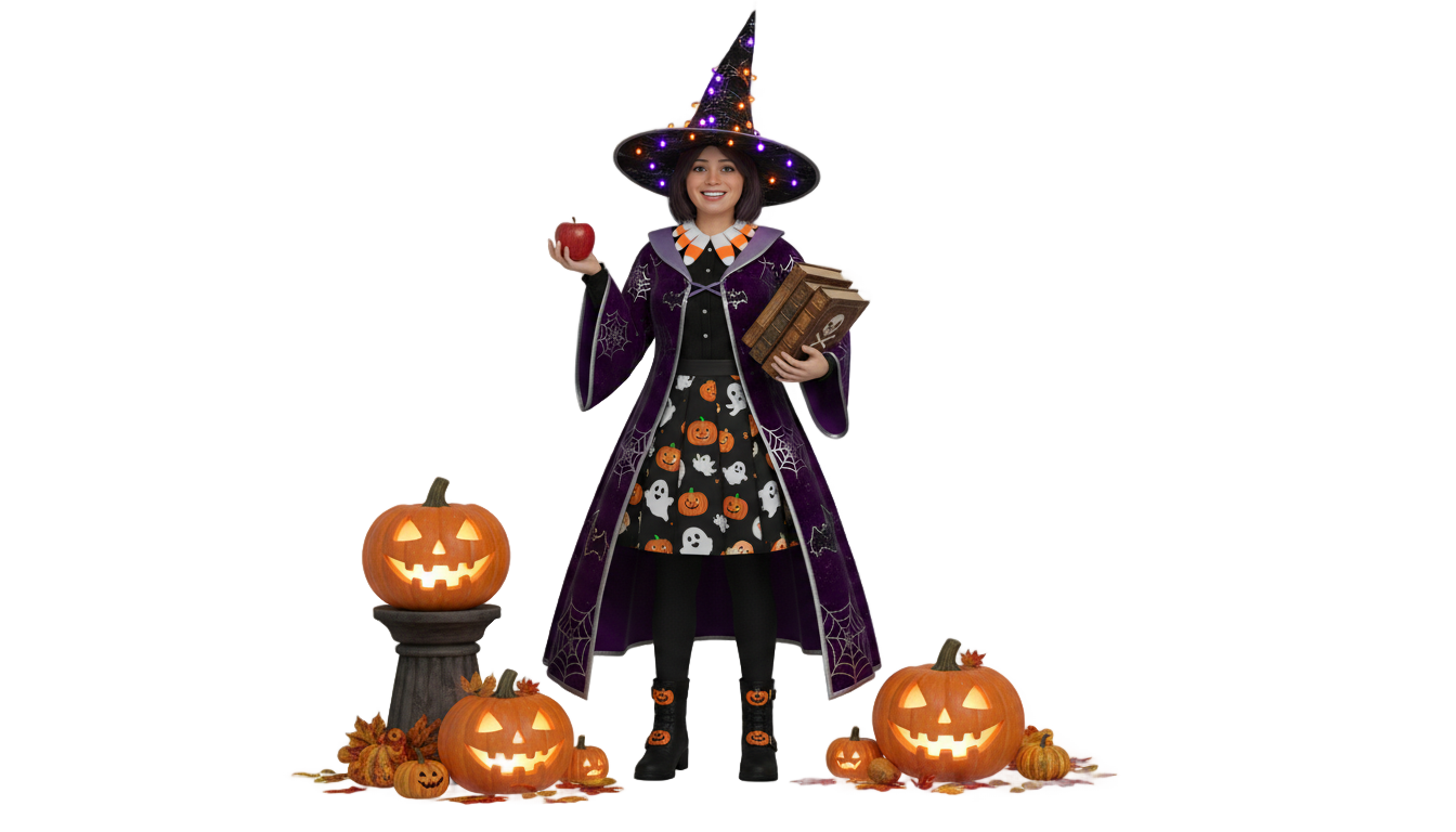 halloween teacher png PNG transparent background