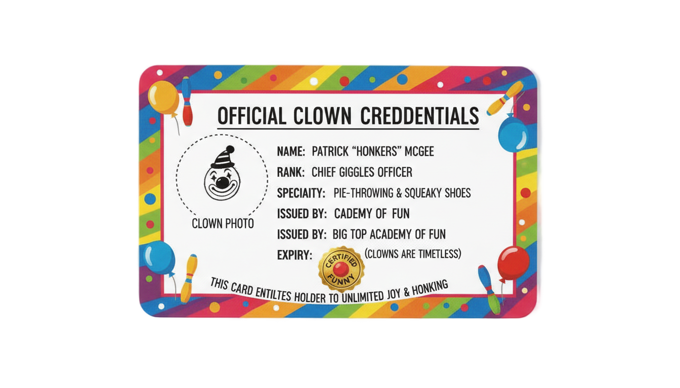 clown license png PNG transparent background
