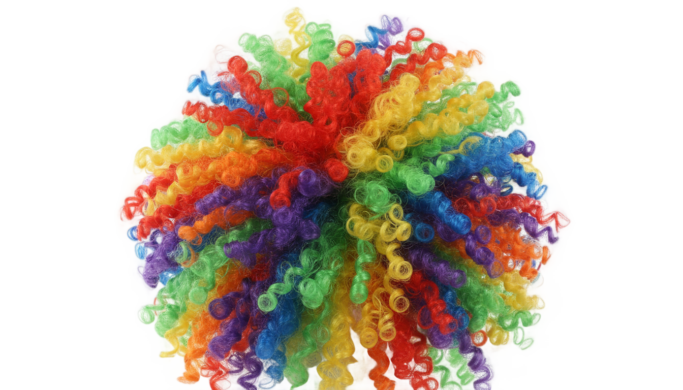 rainbow clown hair png PNG transparent background