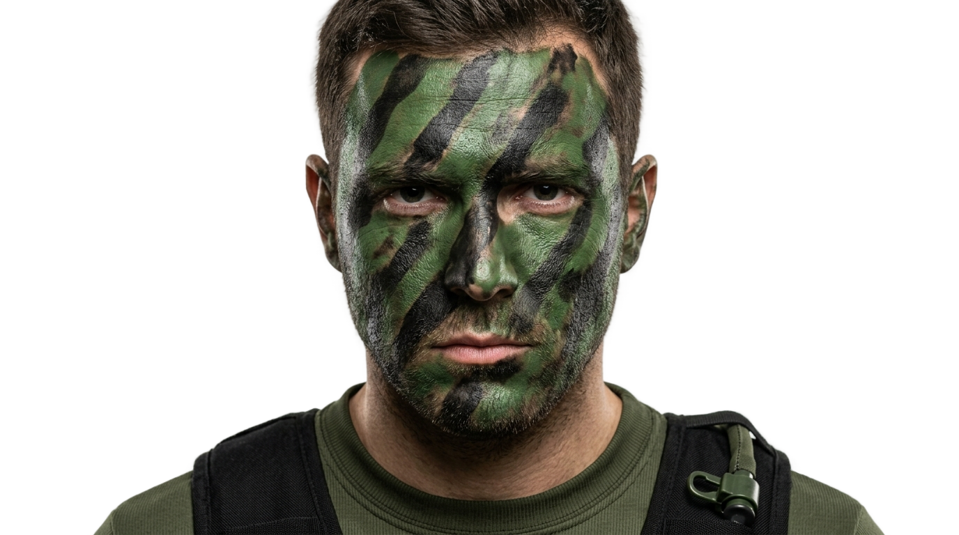 soldier face paint png PNG transparent background