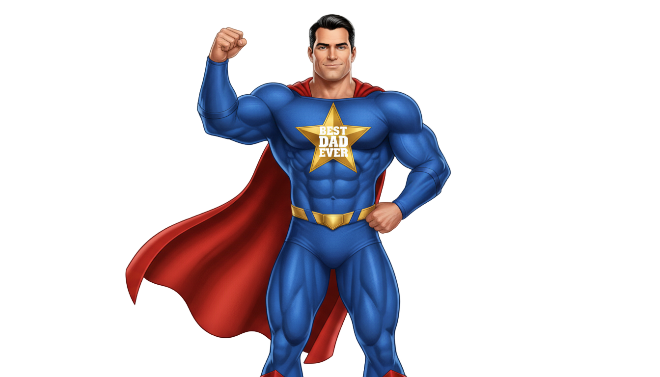 best dad ever superhero png PNG transparent background