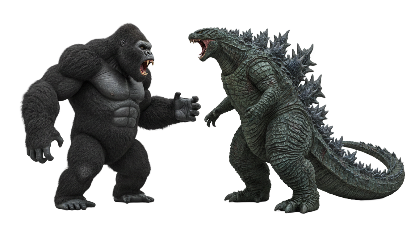 king kong vs godzilla png PNG transparent background