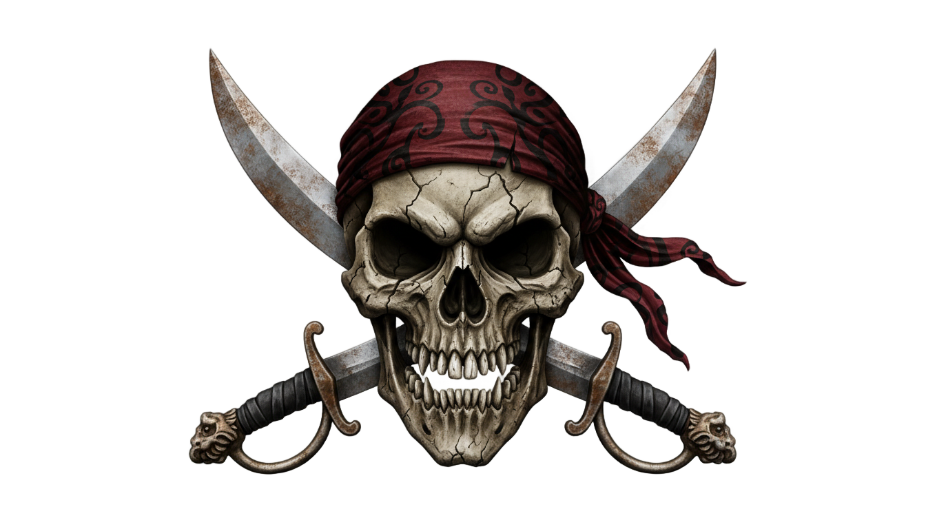 pirate skull logo png PNG transparent background