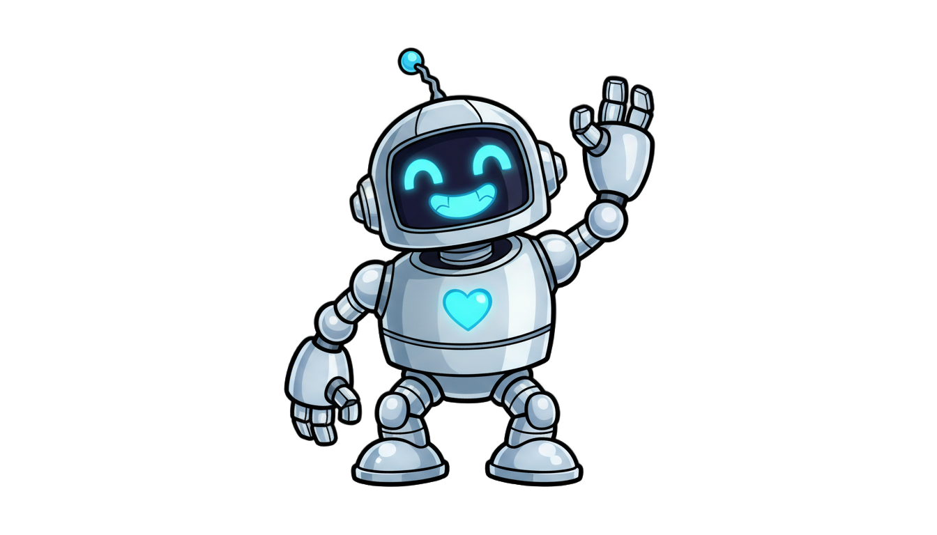 happy robot png PNG transparent background
