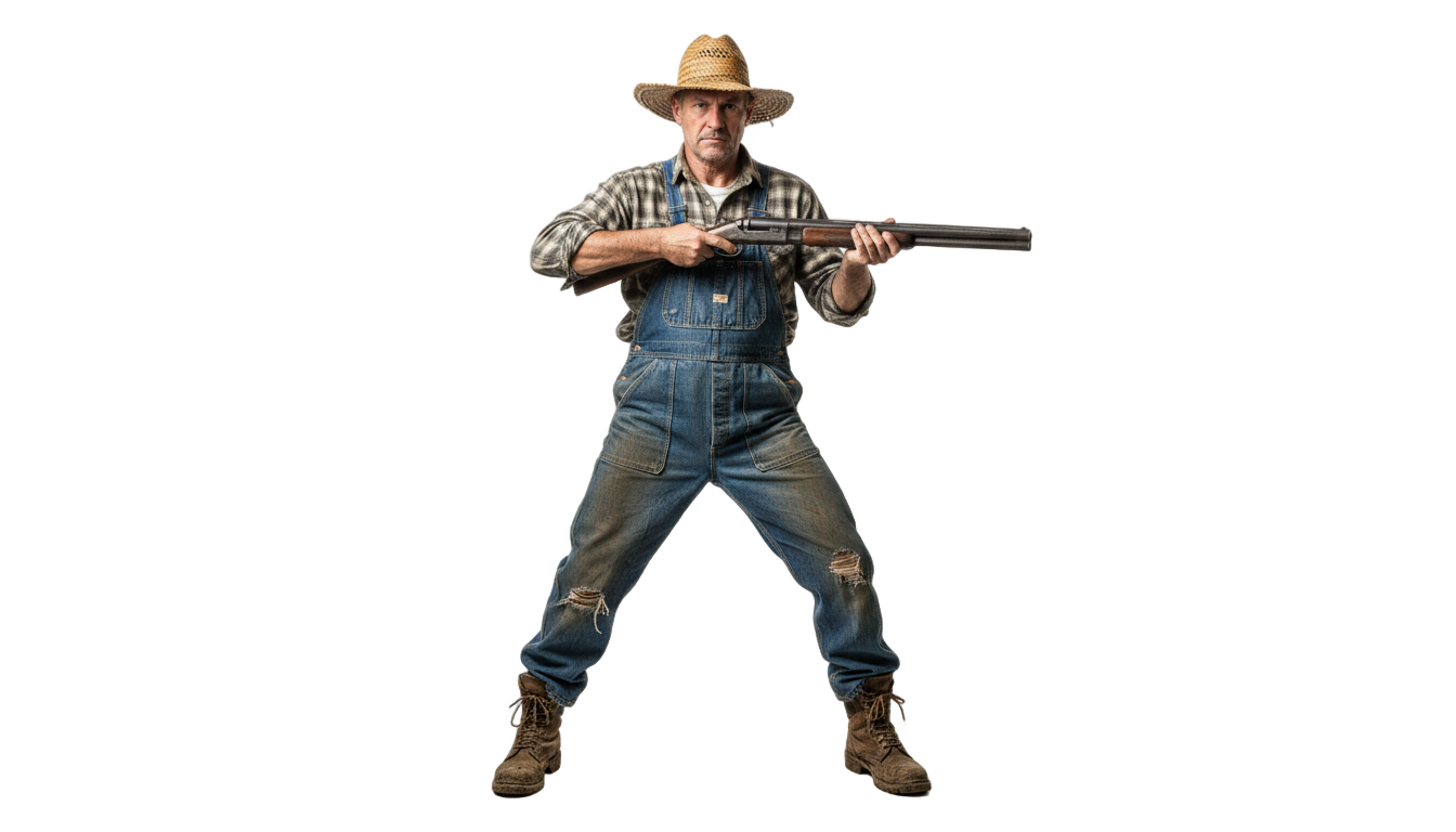 farmer with shotgun png PNG transparent background