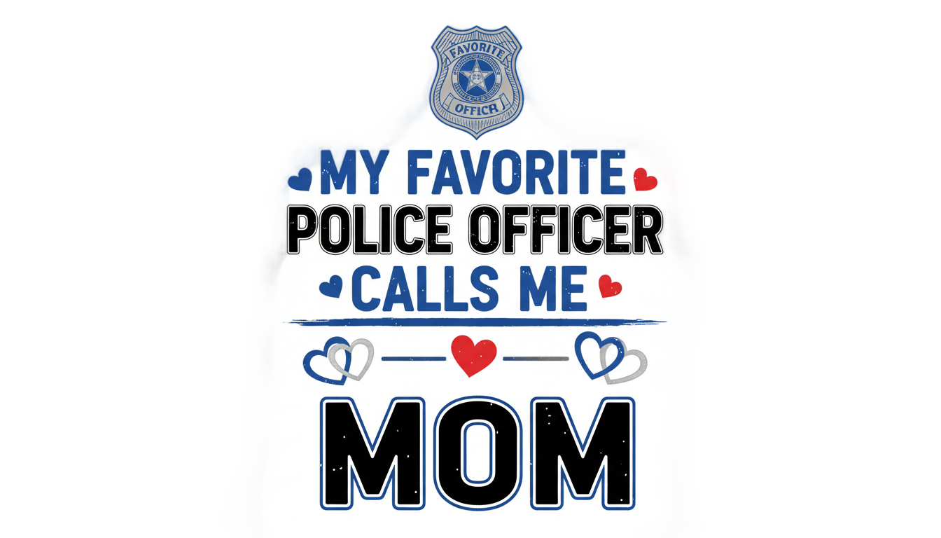 my favorite police officer calls me mom png PNG transparent background