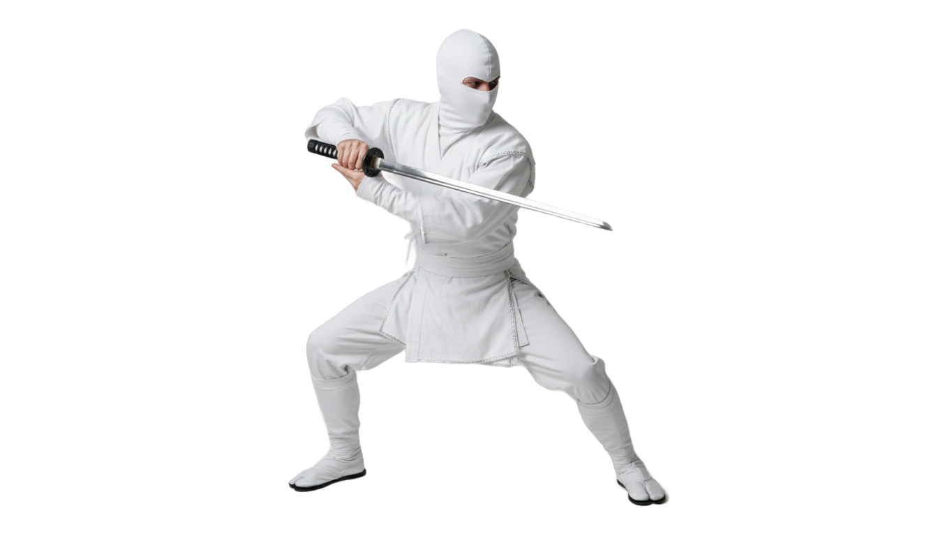 white ninja png PNG transparent background