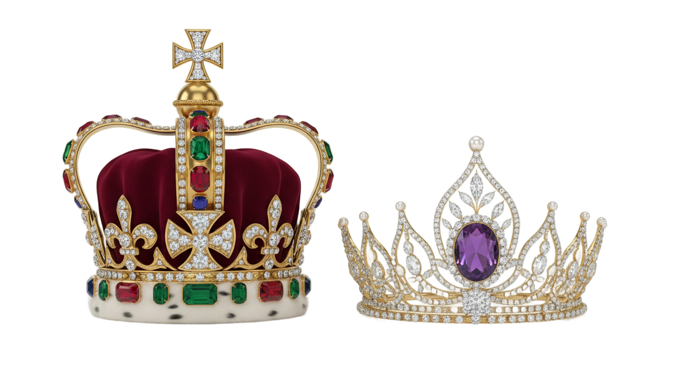 king and queen crown vector png PNG transparent background