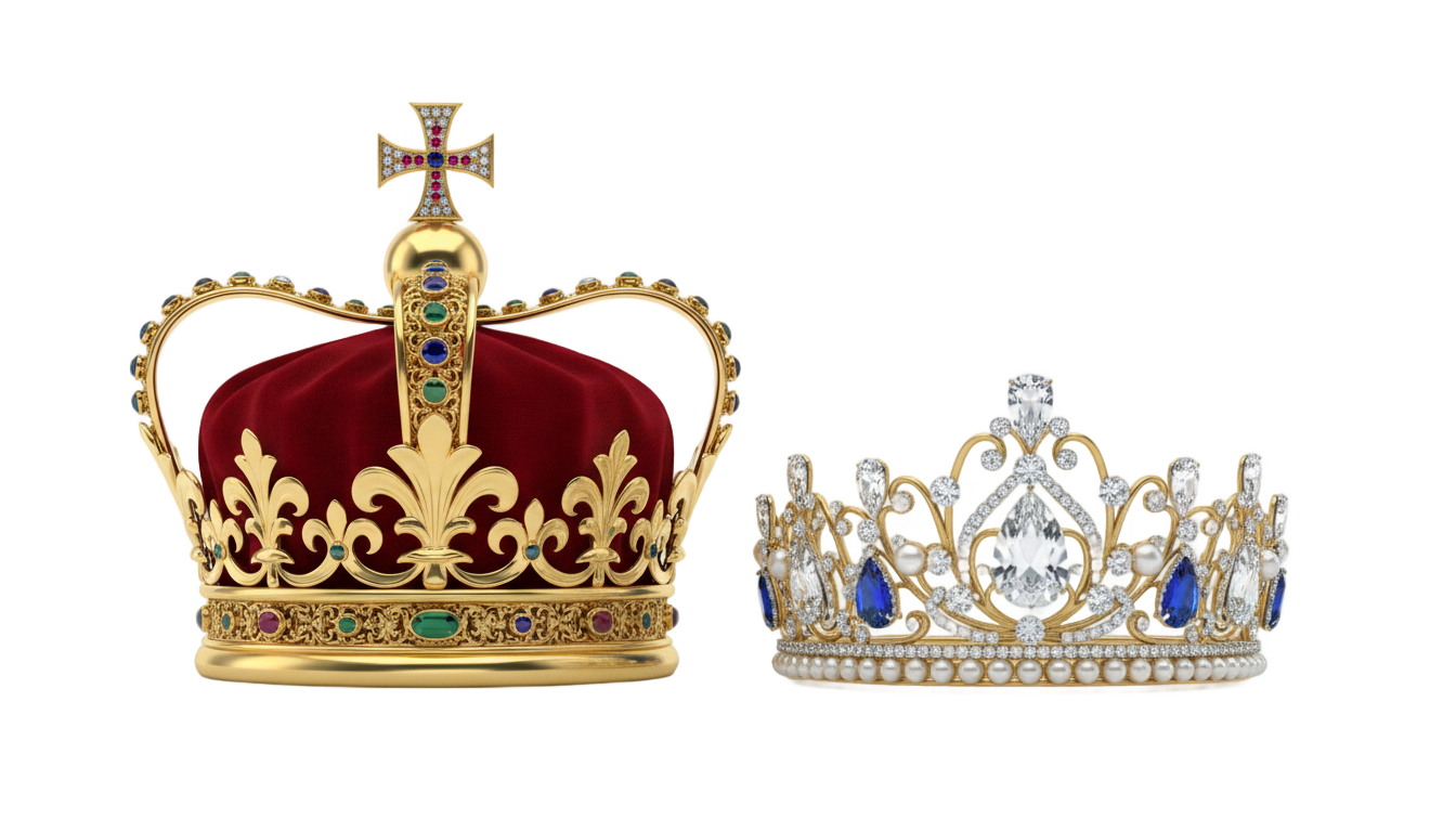 coronas king y queen png PNG transparent background