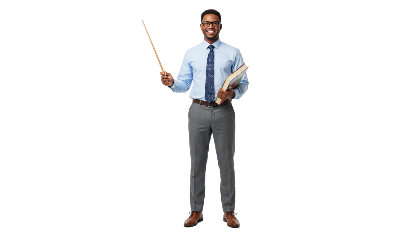 male teacher cartoon png PNG transparent background